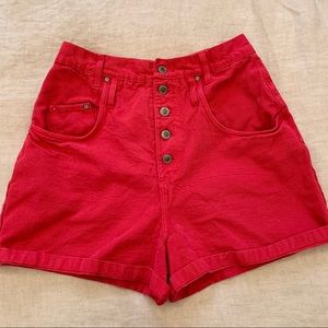 Vintage Red Denim Shorts